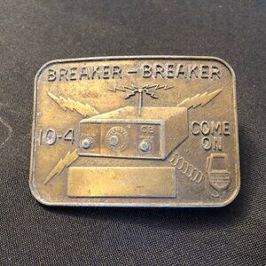 Brass CB/Trucker-Themed Belt Buckle